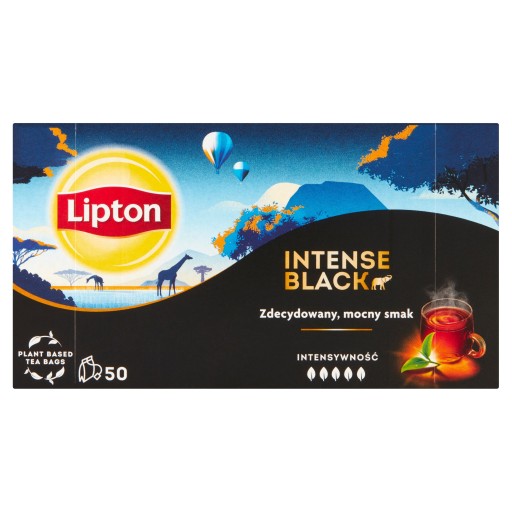 LIPTON INTENSE BLACK expresný čierny čaj 50T Dátum spotreby 12/2024