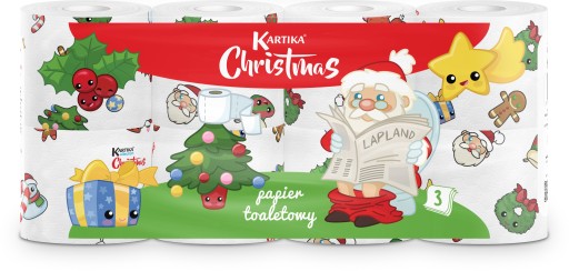 VIANOČNÝ TOALETNÝ PAPIER Kartika Christmas 8 VALCOV
