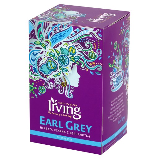 Čaj EARL GREY s obálkami BERGAMOT 20 IRVING