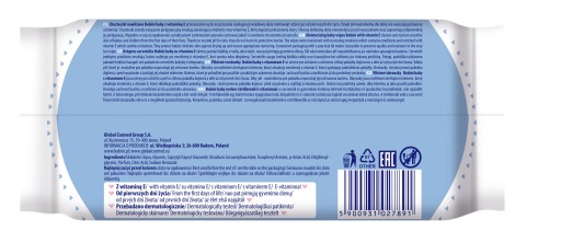 BOBINI Vlhčené obrúsky s vitamínom E 0+ mesiacov 60 ks
