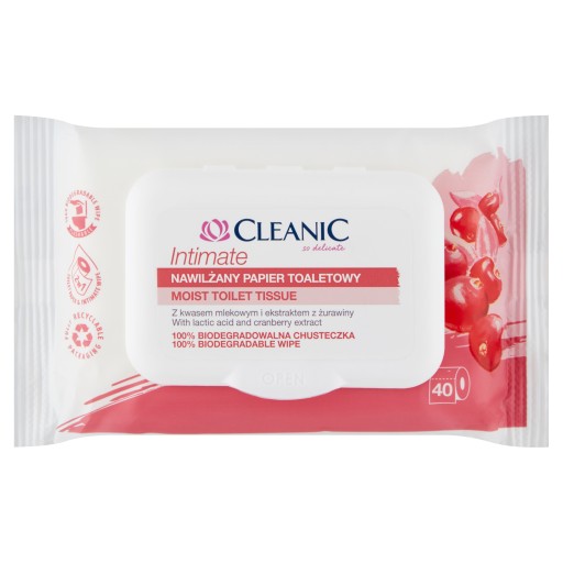 CLEANIC Vlhčený toaletný papier INTIMATE, 40 ks
