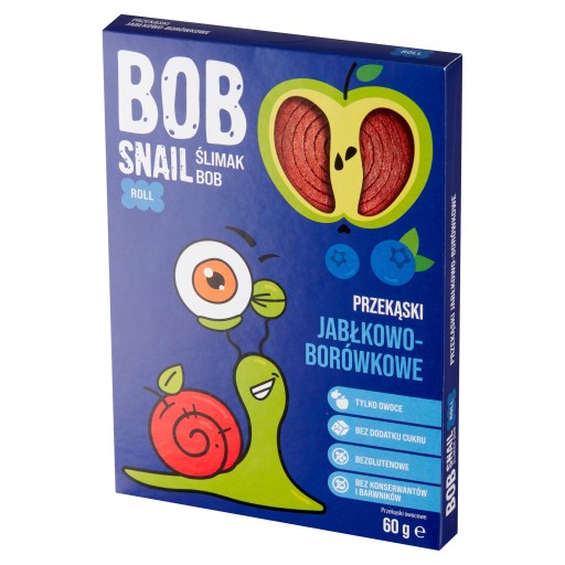 Bob Snail Snack jablko čučoriedka bezlepkové 60