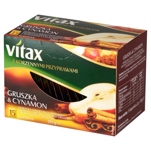 Vitax Čaj Hruška a škorica 15 obálok 2g