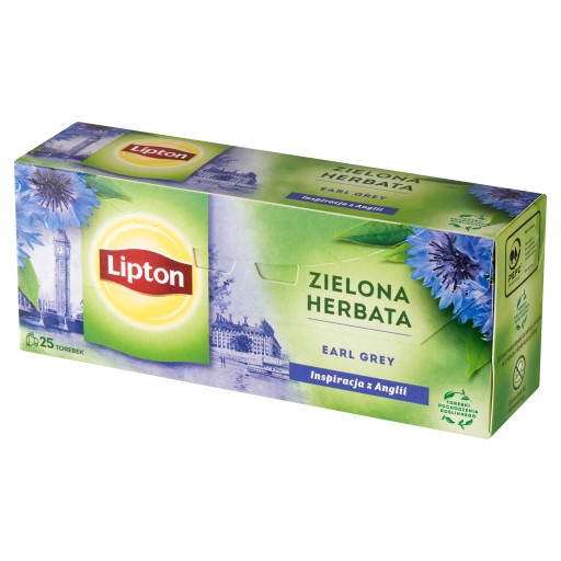 LIPTON zelený čaj EARL GREY 25 VRECOV
