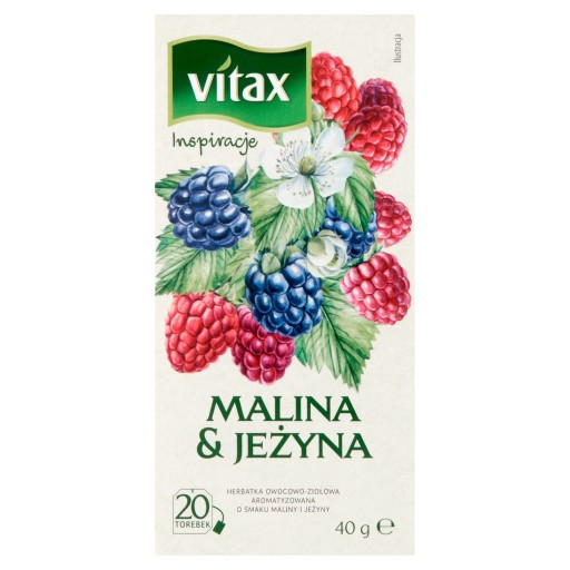 Vitax Čaj Malina Blackberry 20 vrecúšok - aromatický nápoj s blahodarnými vlastnosťami