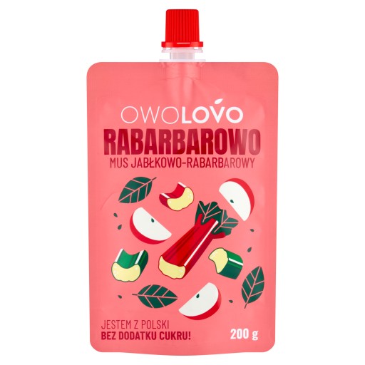OWOLOVO RHUBARBAR jablkovo-rebarborová ovocná pena BEZ CUKRU 200g