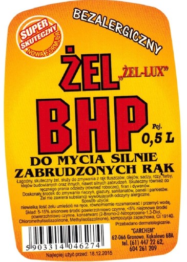 Gél na ochranu zdravia a bezpečnosti pri práci na silne znečistené ruky 500 ml