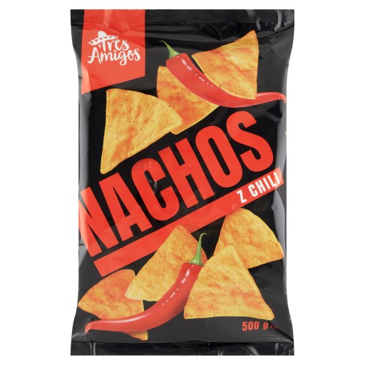 CRISPY NACHOS tortilla chipsy NACHOS HOT 500 G FANEX