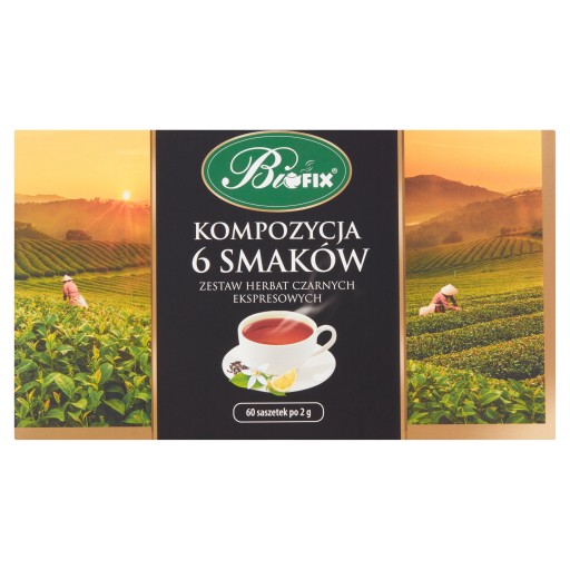 Súprava čierneho čaju Bifix, 6 príchutí