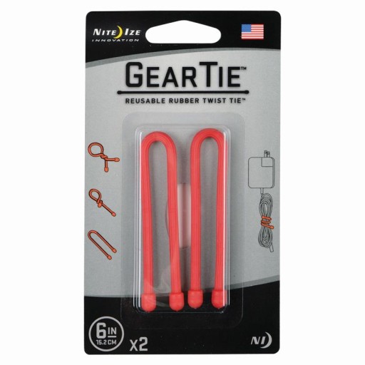 Sada káblov Nite Ize Gear Tie Original 6, gumená červená, 2 kusy