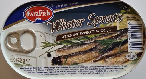 Evrafish zimné šproty v oleji 170 g