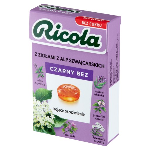 Švajčiarske bylinkové cukríky Ricola čierna baza 27,5 g