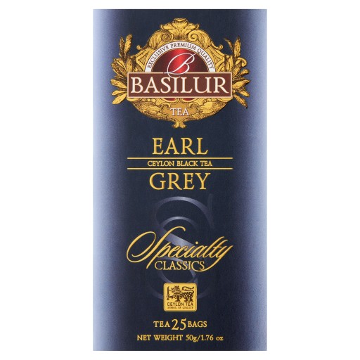 Čierny čaj BASILUR Ceylon Black Tea EARL GREY Chay Chai чай 25 ks 50g