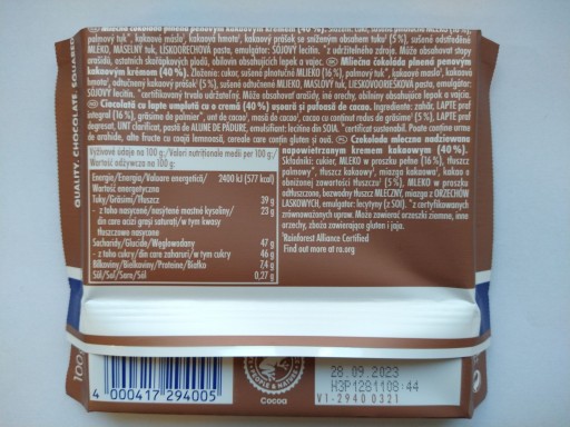 Ritter Sport Cocoa-Mousse Chocolate 100g