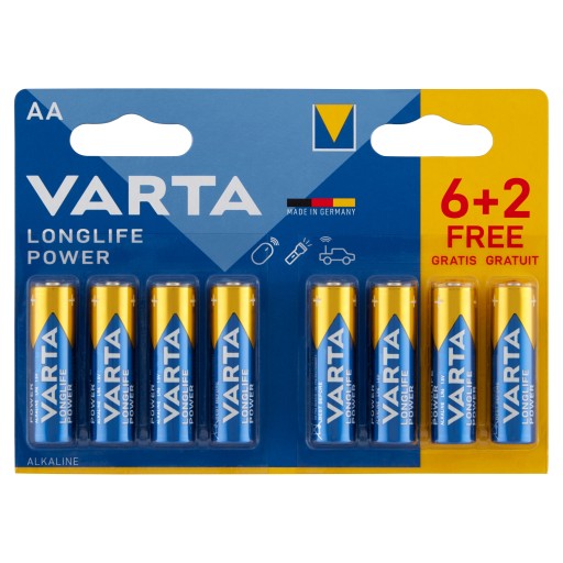 VÝKONNÁ BATÉRIA LR06 AA VARTA LONGLIFE POWER 8 ks
