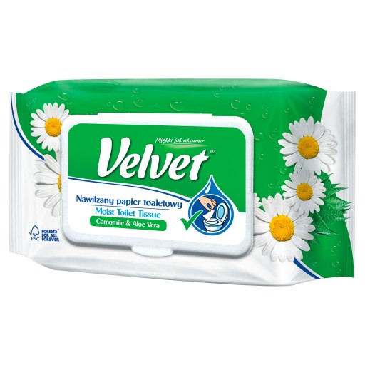 Zamatový vlhčený toaletný papier 42 ks