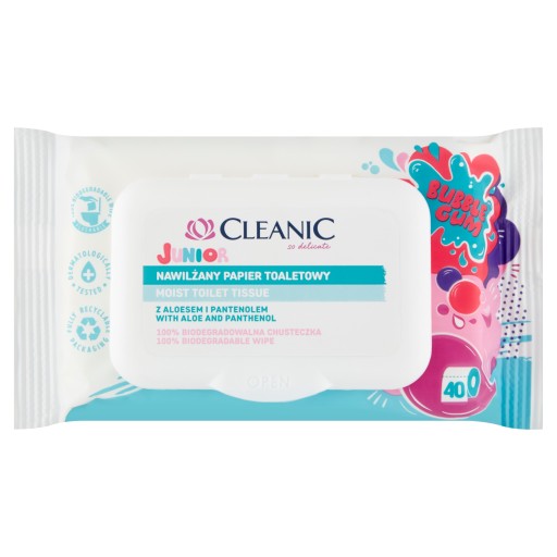 CLEANIC JUNIOR Vlhčený toaletný papier 40 kusov