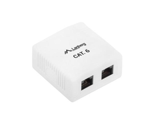 Zásuvka na povrch PRE 2 KÁBLE RJ-45 LAN CAT 6