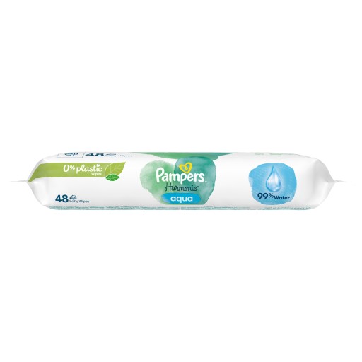 PAMPERS HARMONIE AQUA 99% VODA VLHČENÉ Utierky PRE BOJČATÁ 48KS