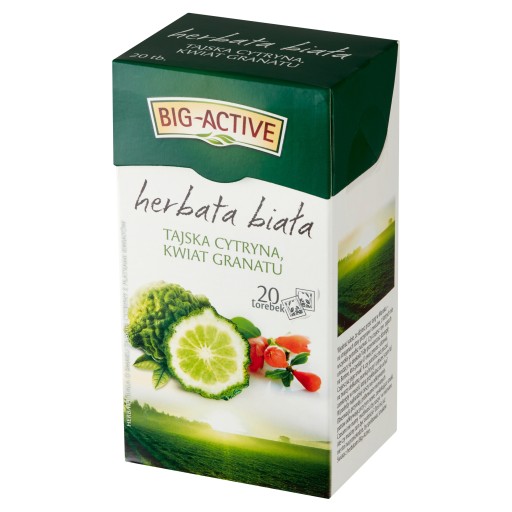 Big-Active biely čaj s thajským citrónom a kvetom granátového jablka (20 vrecúšok x 1