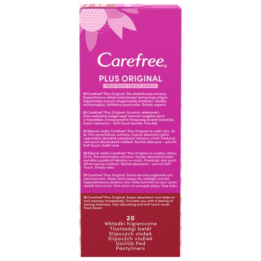 CAREFREE Plus Normal hygienické vložky svieža vôňa 20 ks