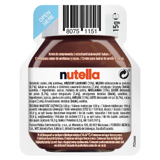 Nutella nátierka 15 g x 10