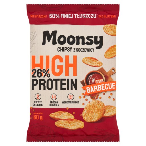 Eurowafel Moonsy Barbecue šošovicové lupienky s príchuťou 60 g
