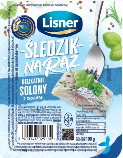 Sleď jemne solený s bylinkami lisner 100g