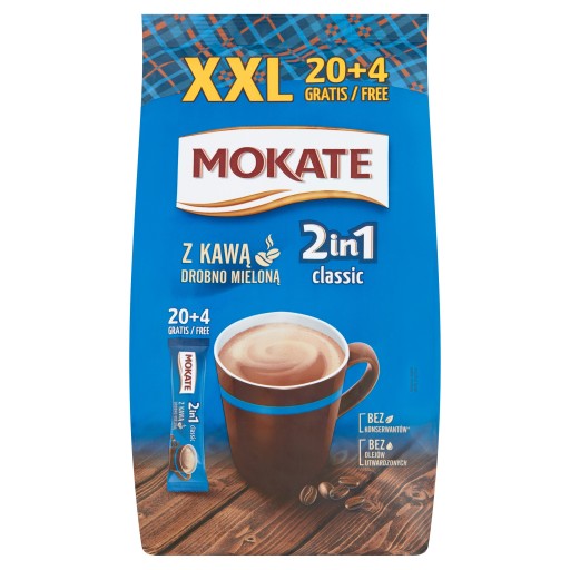 Kávová zmes Mokate Xxl 2v1 20 + 4 kusy zdarma