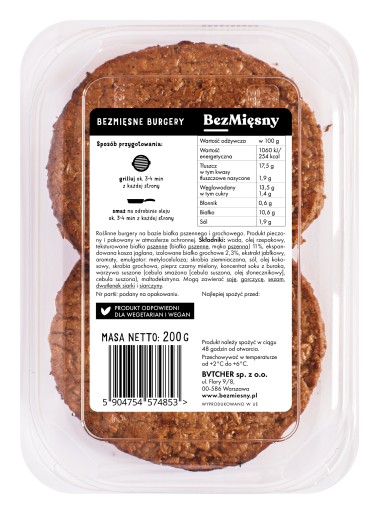 Bezmäsité hamburgery 200g Bezmäsité