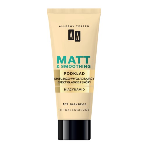 AA Make Up Matt matujúci a vyhladzujúci podkladový make-up 107 Dark Beige 30 ml