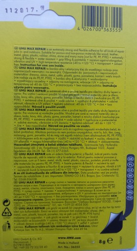 Lepidlo Super Glue Max Repair 8ml UHU