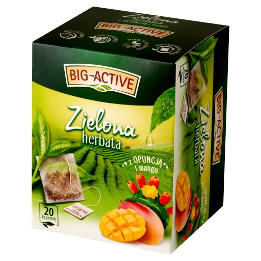 Big-Active expresný zelený čaj s opunciou a mangom 20 x 1,7 g