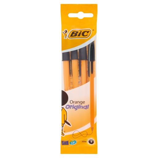 Bic pero oranžové čierne 4 ks