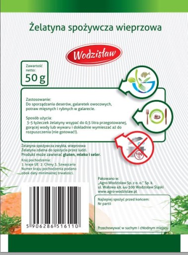 Wodzisław bravčová potravinárska želatína 50g