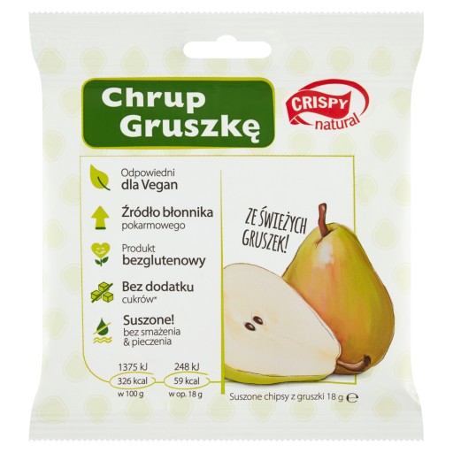 Chrumkavé prírodné hruškové lupienky 18g