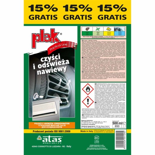 PLAK PRAKTICKÉ OSVIEŽUJÚ VZDUCHY KLIMATIZÁCIE 500ml