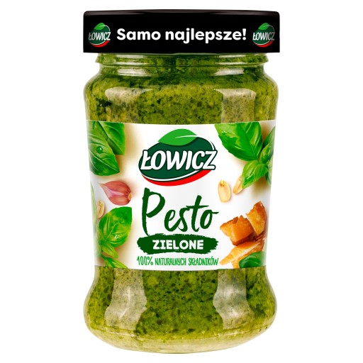 Talianske Pesto Łowicz Zielone Bazalková omáčka prírodné ingrediencie 180g