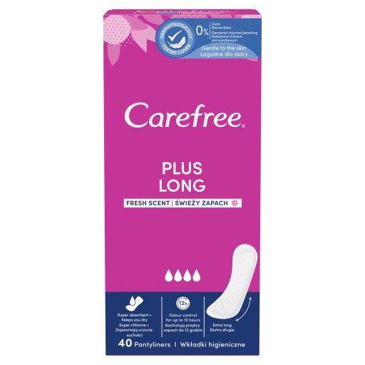 Carefree Plus Long Fresh Scent hygienické vložky 40 ks.