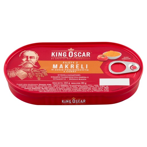 Filety z makrely v paradajkovej omáčke s kari 160G King Oscar