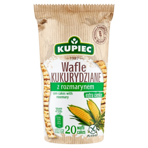 KUPIEC Kukuričné oblátky s rozmarínom extra tenké 20 oblátok 105g