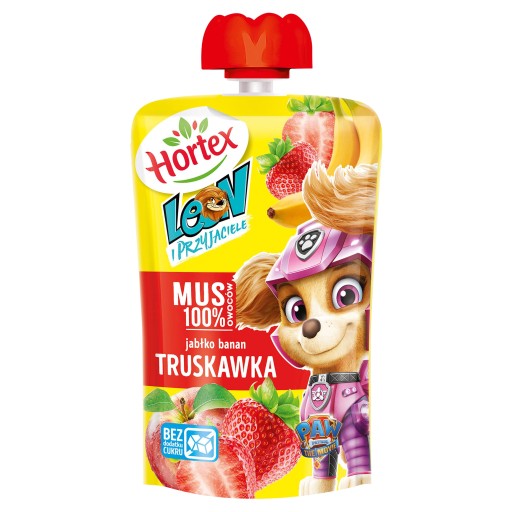 Hortex leon and friends snack ovocná pena 1 jablko, banán, jahoda p