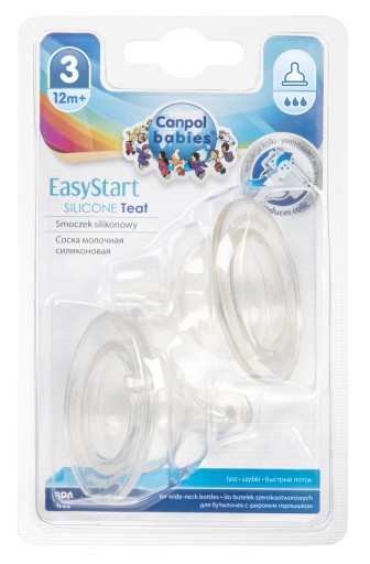 Canpol EasyStart rýchly silikónový cumlík 12m+