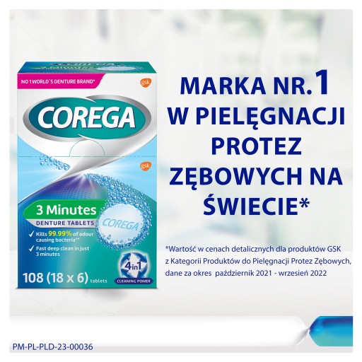 Corega Tabs Čistiace tablety na zubné protézy 6 tabliet