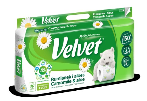Celulózový toaletný papier, 3-vrstvový, 8 ks