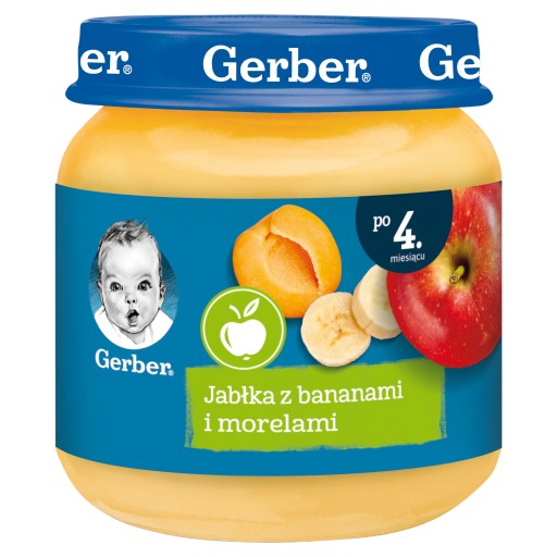 Gerber dezertné jablká s banánmi a marhuľami 125 g