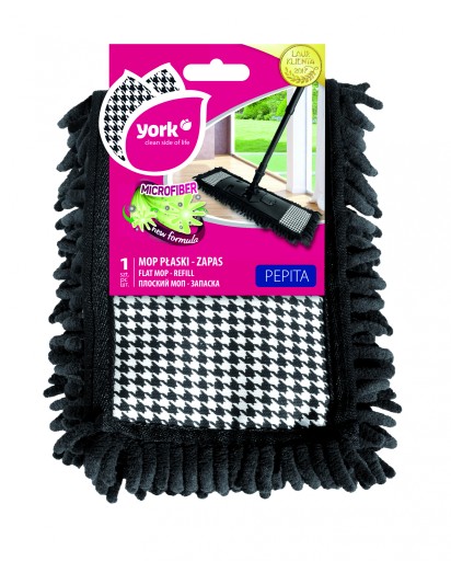 Plochá vložka mopu, vzor PEPITA York, salsa