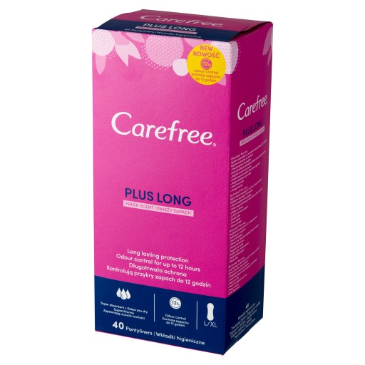 Carefree Plus Long Fresh Scent hygienické vložky 40 ks.