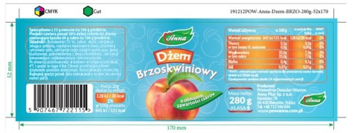 Anna broskyňový džem 280g