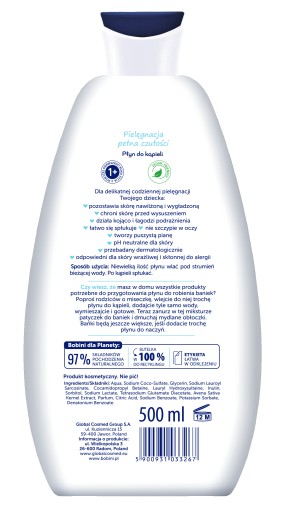 Globálny Bobini detský kúpeľ tekutý 500 ml hypoalergénny
